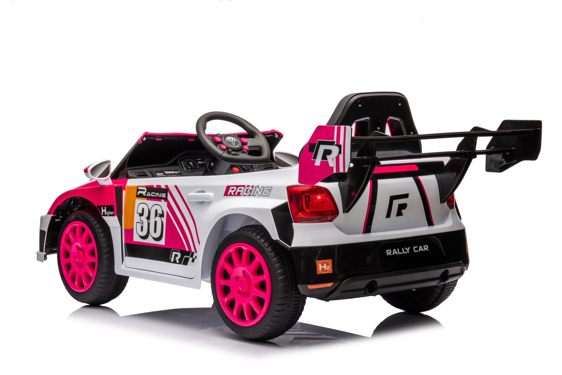 12V4A 20W*2 One Button Start, Forward And Backward, High And Low Speed, Music, Front Light, Power Display, Two Doors Can Open, 2.4G R / C, Seat Belt Four Wheel Absorber Kids Ride On Car - Pink - Image 21