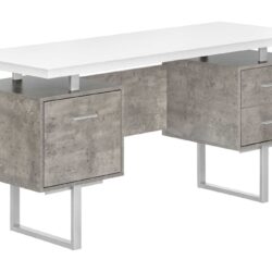 Computer Desk For Home Office, Laptop, Left, Right Set - Up, Storage Drawers, Modern - White