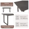 6 Pieces Family Furniture, Solid Wood Dining Room Set With Rectangular Table & 4 Chairs With Bench - Gray - Image 7