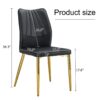 Medieval Modern Dining Chairs With Cushions And Metal Legs Material (Set of 4) - Black - Image 3