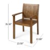 Amethyst - Outdoor Dining Chair With Slat Design (Set of 2) - Natural - Image 3