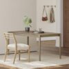 Contemporary 7 Piece Dining Set With Upholstered Armless Chairs And Metal Legs - White / Brown - Image 3