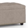 Hamilton - Lift Top Rectangular Storage Ottoman - Natural - Image 3