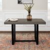 Rustic Metal And Solid Distressed Dining Table - Gray - Image 5