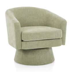 Swivel Barrel Chair With Cushioning For Living Room & Office, 360° Rotating - Green