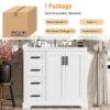 36" Bathroom Vanity With Sink, Soft Close Doors, Adjustable Shelf & 3 Drawers - White - Image 9
