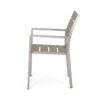 Dreamlan - Outdoor Aluminum Dining Chair With Faux Wood Seat (Set of 2) - Natural / Silver - Image 10