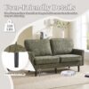 Mid Century Modern Loveseat Sofa With USB Ports, Removable Pillow Cover - Green - Image 7