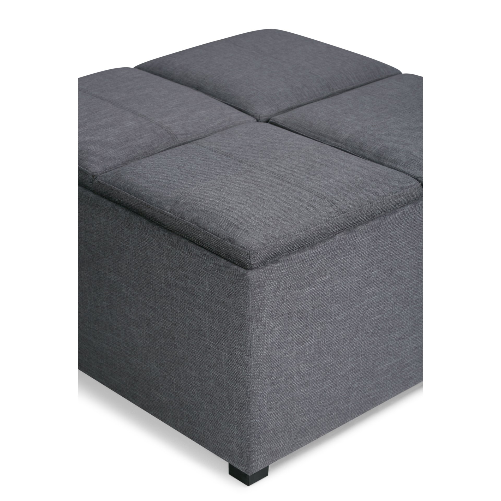 Avalon - Square Coffee Table Storage Ottoman - Slate Gray - Image 3
