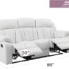 Comfortable Reclining Sofa - White - Image 5