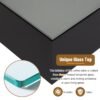 Square High Glossy Coffee Table With 16 Color Led Strip Lights, Modern Center Table With 5Mm Frosted Tempered Glass Top For Living Room - Black - Image 6