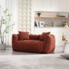 Soft Beanbag Chair With High Resilience Foam Core For Two People, The Comfortable Square Recliner Sofa Is Ideal For Family Members And Friends Engaged In Games, Reading, Watching TV - Red / Brown - Image 11