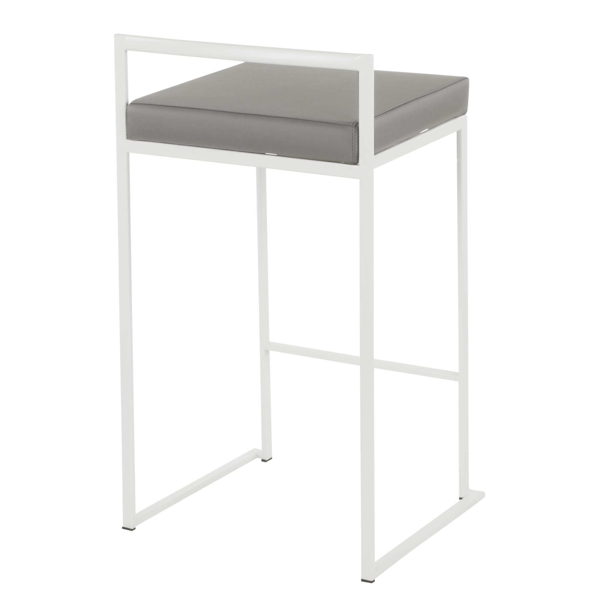 Fuji - Contemporary Stackable Counter Stool (Set of 2) - White / Gray - Image 4