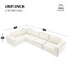Modular Sectional With Wide Seat Free Combination L Shaped Couch Set Cloud Upholstered Minimalist Boneless Sofa - Beige - Image 14