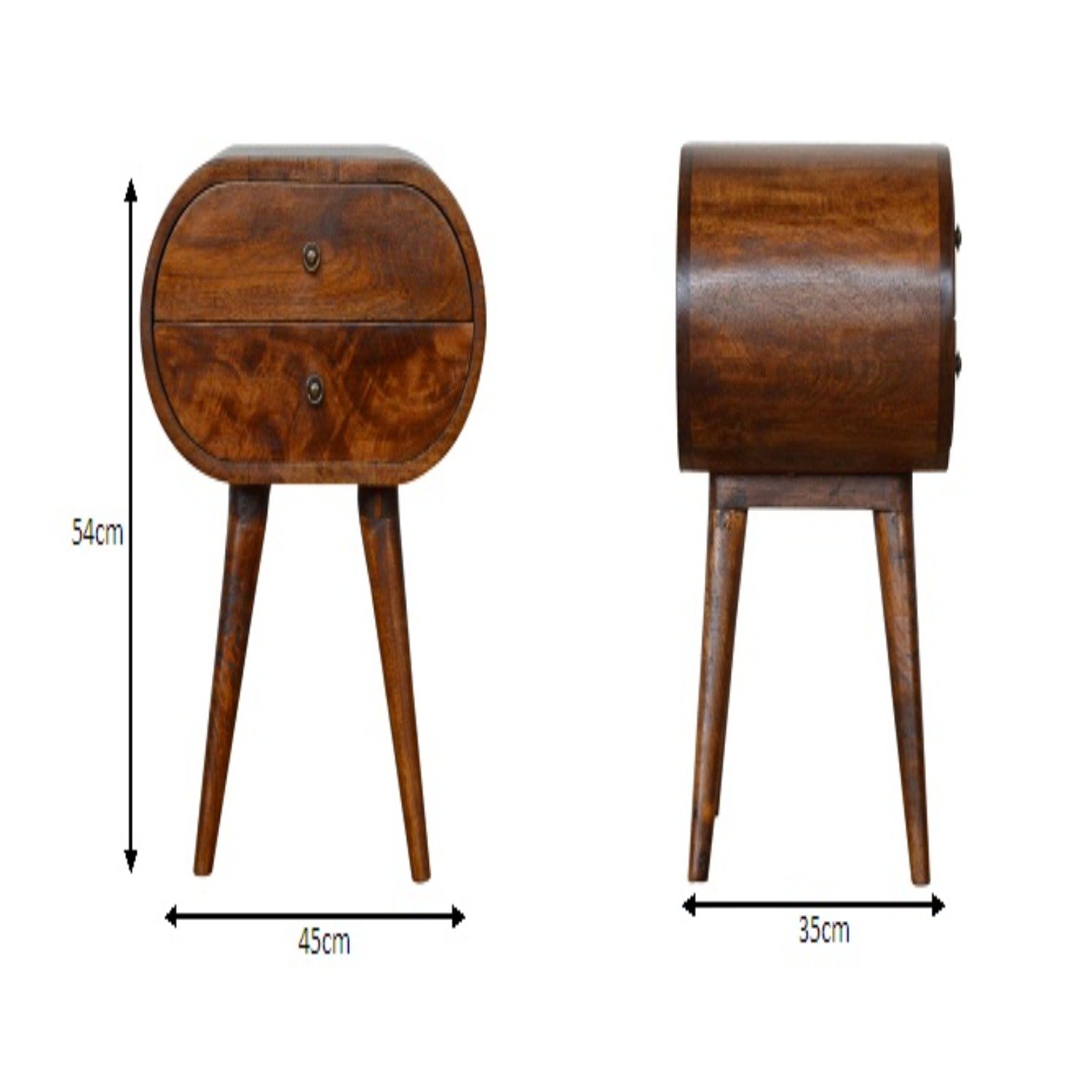 Circular Nightstand - Chestnut - Image 3