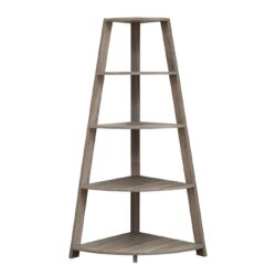 Bookshelf, Bookcase, Etagere, Corner, 4 Tier, Office, Versatile Placement - Taupe