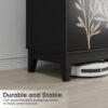 Vintage Carved Buffet Cabinet With Adjustable Shelves, Wooden Decorative Sideboard - Black - Image 17