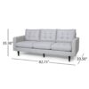 Jenny - Contemporary Tufted Fabric 3 Seater Sofa - Beige - Image 3