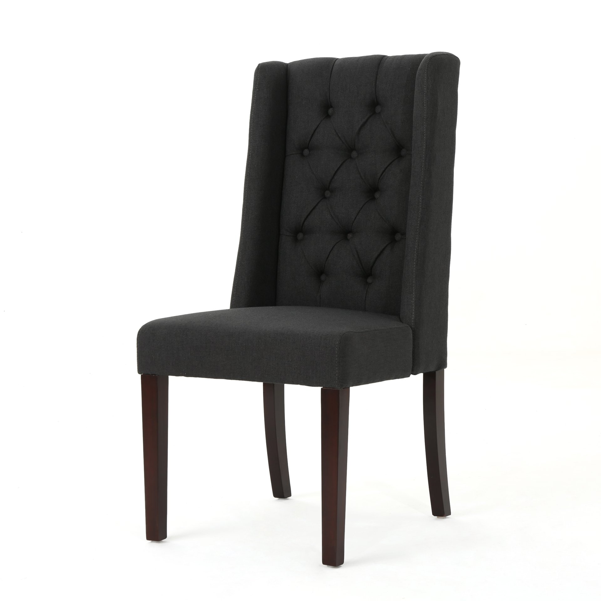 Contemporary Dining Chair (Set of 2) With Tufted Design - Charcoal - Image 8
