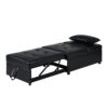 Folding Ottoman Sofa Bed Multi Functional Space Saving Design - Black - Image 11