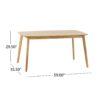 Retro Mid Century Dining Table With Faux Wood Top Solid Wood Legs - Natural - Image 3