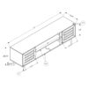 TV Stand, 72 Inch, Console, Media Entertainment Center, Storage Cabinet, Transitional - Brown - Image 4