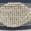 Diamond - Handcrafted Fabric Cylindrical Pouf - White / Dark Blue - Image 6