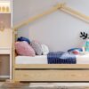 Full Size Classic House Bed With Twin Size Trundle - Natural - Image 11