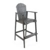 Outdoor Acacia Wood Adirondack Barstools (Set of 2) - Natural Stained - Dark Gray - Image 10
