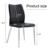 Modern Middle Ages Style Dining Chairs WithCushions And Metal Legs (Set of 4) - Black - Image 3