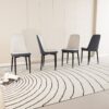 Modern Style Dining Chair (Set of 4), High Quality With Thick Cushions Metal Legs - White - Image 8