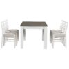 7 Piece Wooden Dining Table Set Mutifunctional Extendable Table With Leaf And 2 Drawers, 6 Dining Chairs With Soft Cushion - Brown / White - Image 11