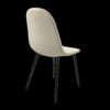 Modern Dining Chairs (Set of 4) With Linen Fabric Upholstered Seat, Spoon Shape Design - Black / Beige - Image 8
