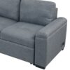Sleeper Sectional Sofa, L-Shape Corner Couch Sofa - Bed With Storage Ottoman & Hidden Arm Storage & USB Charge For Living Room Apartment - Dark Gray - Image 26