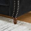 Mid Century Modern Chesterfield Velvet Sofa With Roll Armrest & Nailhead - Black - Image 11