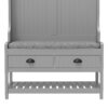 Modern 3 In 1 Hallway Hall Tree With Storage Drawers, Coat Rack, Shoe Rack Bench, And Cushion - Gray - Image 18