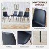Modern Dining Chair Set With Curved Cushion And Metal Legs For Comfort (Set of 4) - Black - Image 7