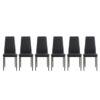 Modern 7 Piece Dining Table Set With Glass Top And Chairs - Black - Image 11