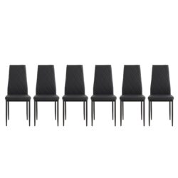 Modern Dining Chair (Set of 6) With Comfortable - Black