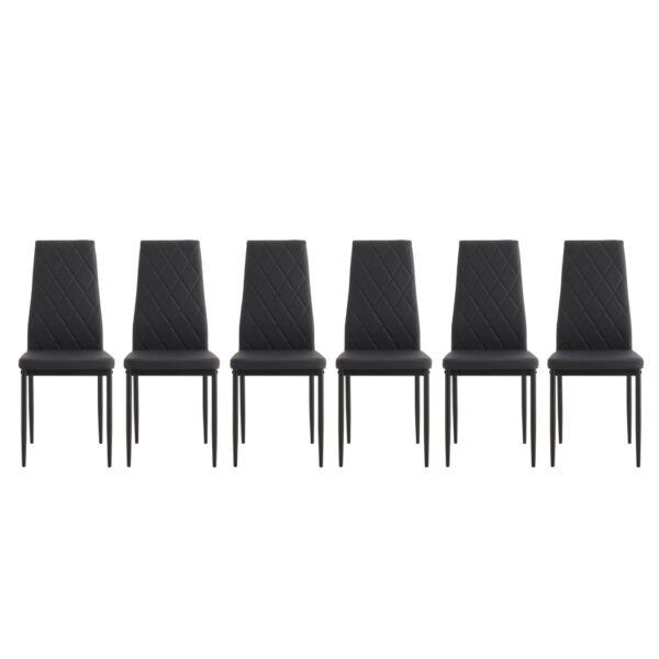 Modern Dining Chair (Set of 6) With Comfortable - Black