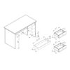 Executive Office Desk, Lockable 3 Drawer Home Office Desk - Distressed Gray - Image 4
