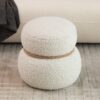 Snowman Stool With Greig Plush Cushion, Playful And Cute Design For Any Space - White - Image 2