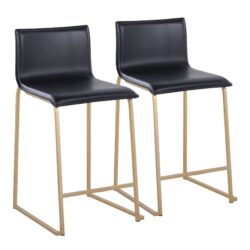 Mara - Contemporary Counter Stool (Set of 2) - Gold / Black