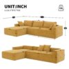 2 Pices Free Combination Minimalist Style Modular Sectional, Wrinkle Resistant Couch Set L Shaped Compressed Sofa For Living Room - Yellow - Image 19