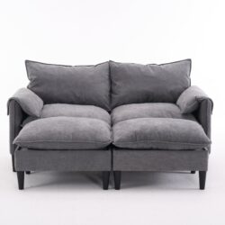 Convertible Combination Sofa, Sofa U Shaped, Sofa With Footstools With Storage - Gray Sofa For Living Room, Living Room 2 Seater Combination Sofa Gray - Gray