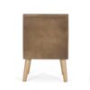 Contemporary End Table With Rattan Accents And Tempered Glass - Natural / White - Image 11