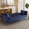 Convertible Double Folding Living Room Sofa Bed - Blue - Image 4