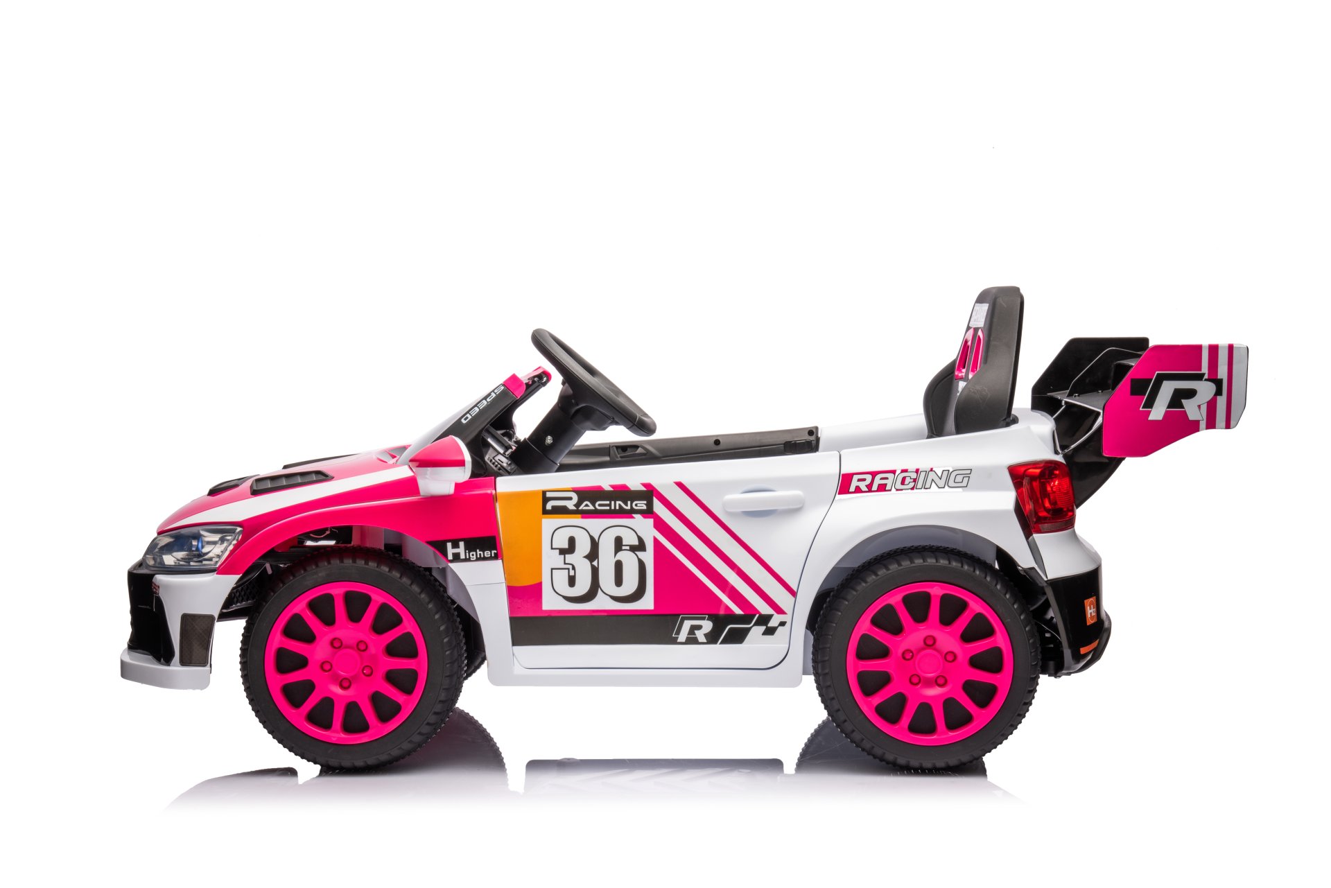 12V4A 20W*2 One Button Start, Forward And Backward, High And Low Speed, Music, Front Light, Power Display, Two Doors Can Open, 2.4G R / C, Seat Belt Four Wheel Absorber Kids Ride On Car - Pink - Image 20
