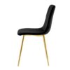 Modern Light Luxury Dining Chair With Gold Metal Legs (Set of 4) - Black - Image 16
