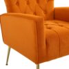 Modern Accent Chair With Ottoman, Comfy Armchair For Living Room, Bedroom, Apartment, Office - Orange - Image 10